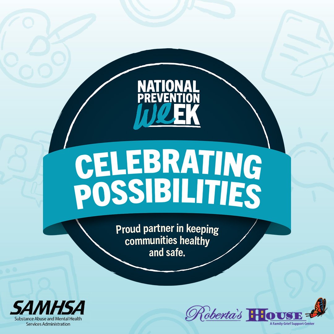 Roberta's House is thrilled to partner with SAMHSA for National Prevention Week! 

Together, we're championing #mentalhealth and combating #substanceuse in our community. 

Join the movement and learn more at samhsa.gov/prevention-week

#RobertasHouse #SAMHSA