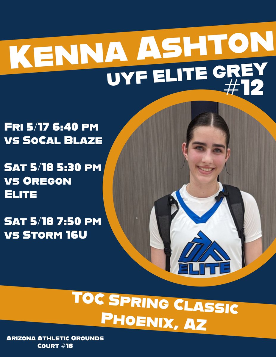 It's going to be another great weekend of basketball! I'm on my way to Phoenix for the TOC Spring Classic. Check out our game schedule!