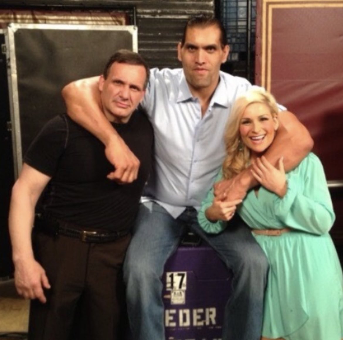 A picture close to my heart with ⁦@greatkhali⁩ and ⁦@NatbyNature⁩ @WWE 🙏