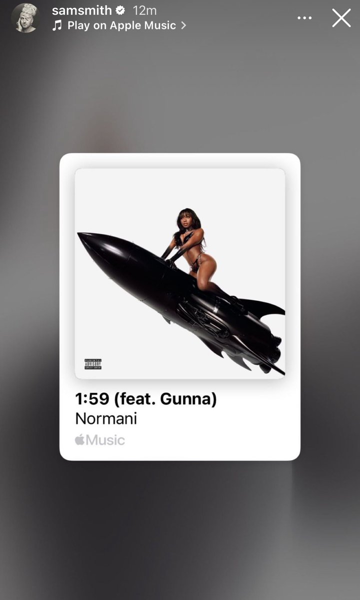 🎶: Sam Smith listening to “1:59” by @Normani Via IG Stories.