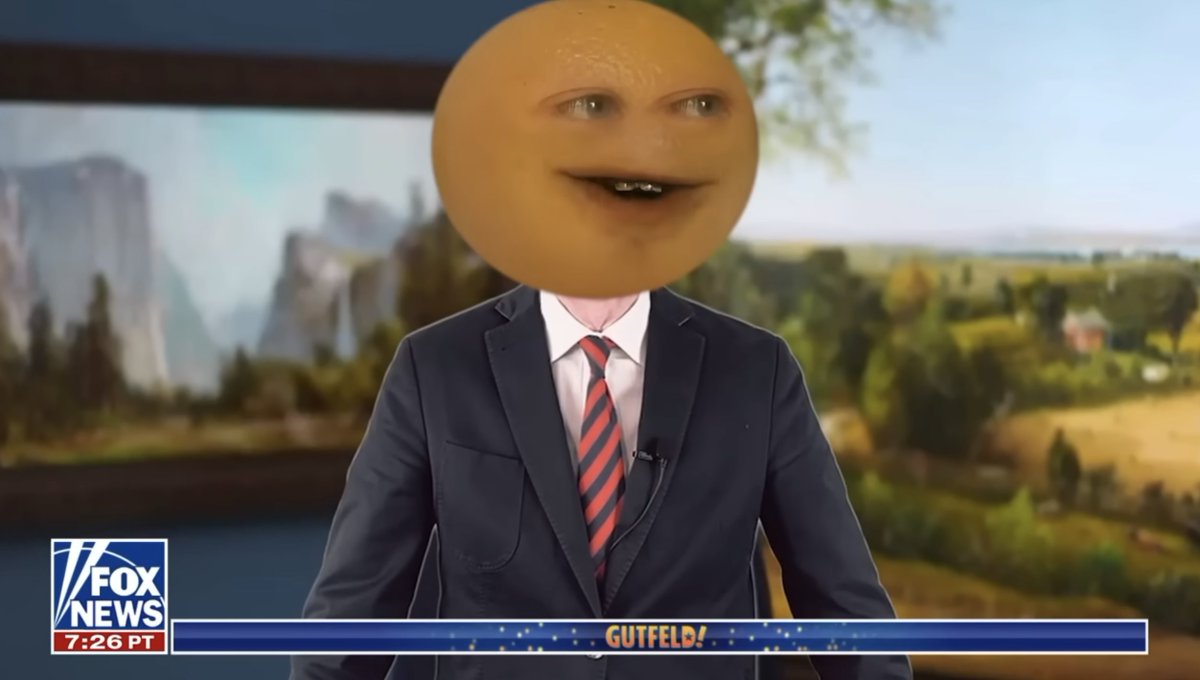 Last night @foxnews photoshopped my creation @annoyingorange into a painfully unfunny sketch. 

Where's the Bud Light backlash bullshit against Fox News for supporting work from a trans person? 😂🤣