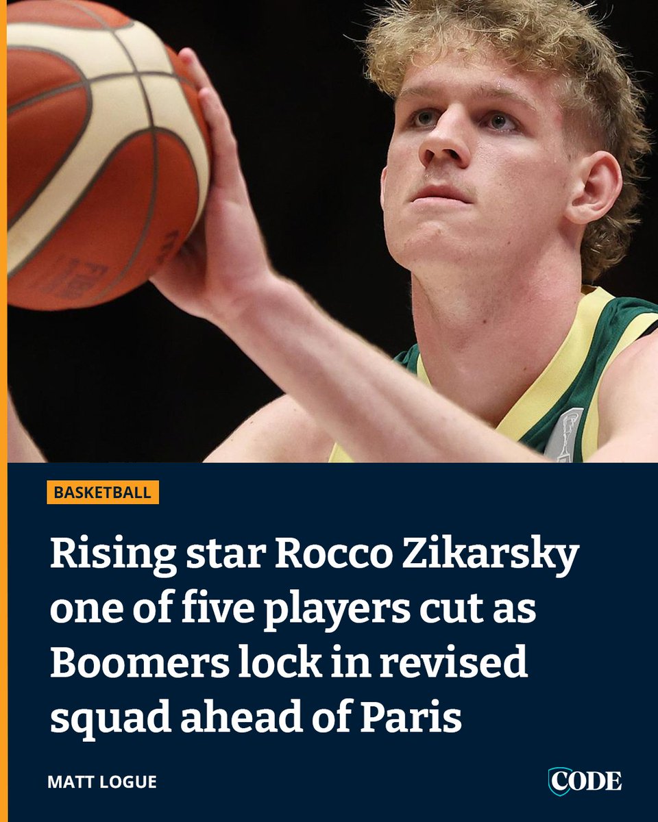 Rising big man @RoccoZikarsky was one of five players cut from the Boomers' revised roster ahead of the Paris Olympics, but the seven-foot teen remains on the radar as a future prospect.
READ: @codebballau 
codesports.com.au/basketball/ris…