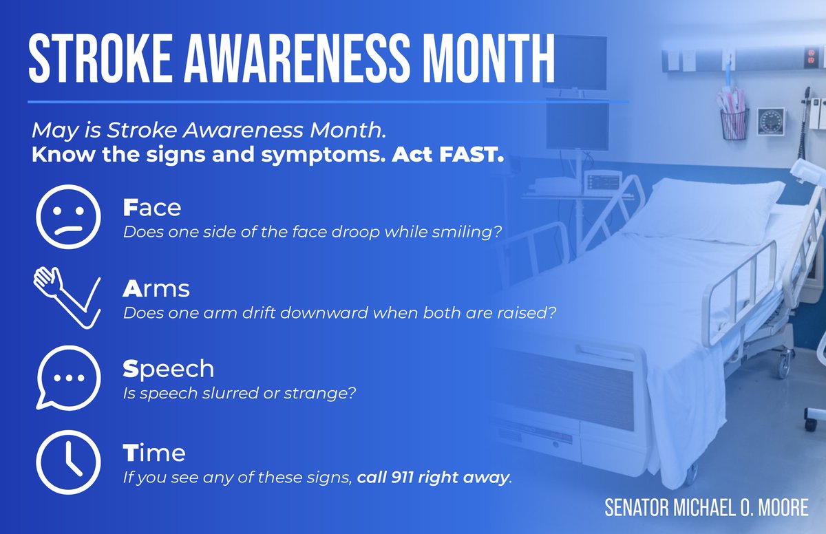 Someone in the United States has a stroke every 40 seconds. If you see Face drooping, Arm weakness, or Speech difficulty, it’s Time to call 911. When it comes to stroke, every second matters — learn the signs of stroke at Stroke.org/StrokeMonth.