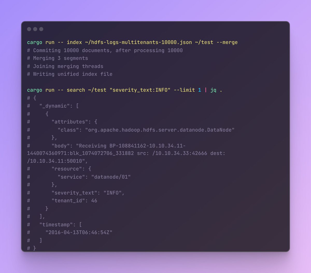 OnlyXuanwo's tweet image. . @Quickwit_Inc tantivy + #OpenDAL 

github.com/tontinton/tosh…