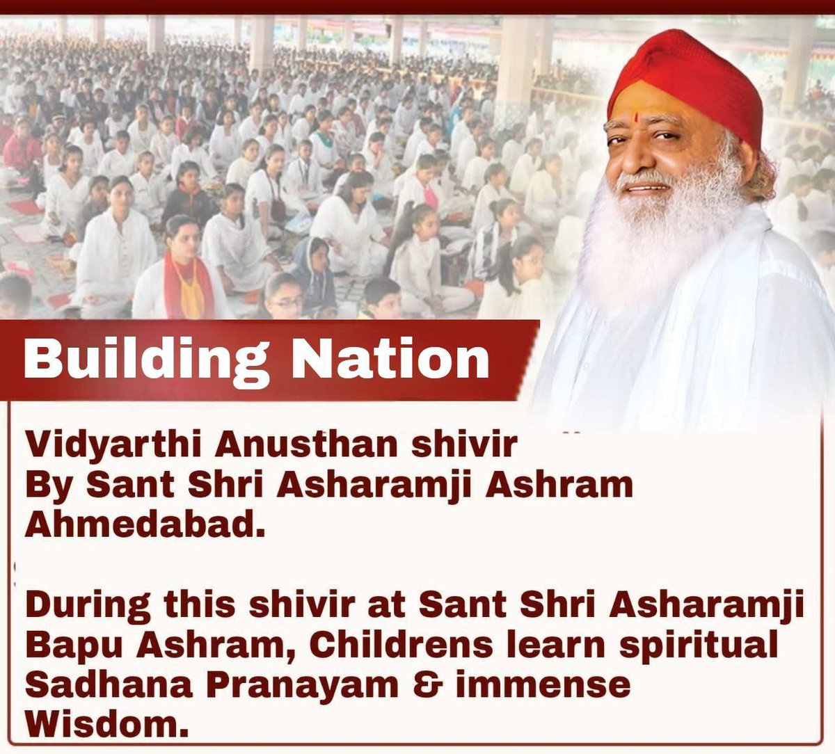 Sant Shri Asharamji Ashram organizes time to time camps for the #BrightFutureOfStudents in which the keys to the all-round development of children are imparted along with the virtues leading Towards Our Culture.