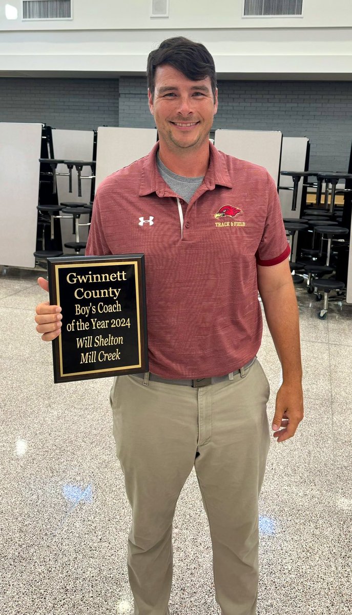 Congratulations to our very own @Coach_Shelton67 for being named Gwinnett County Track and Filed Coach of the Year! Well deserved ! #COMPETE