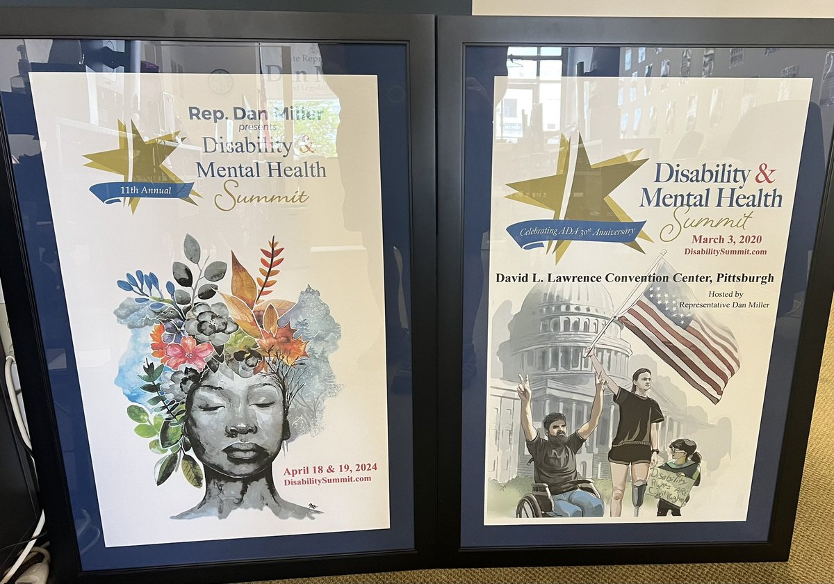 Just love these two posters of our Disability and Mental Health Summit programs which feature artwork by great local artists!