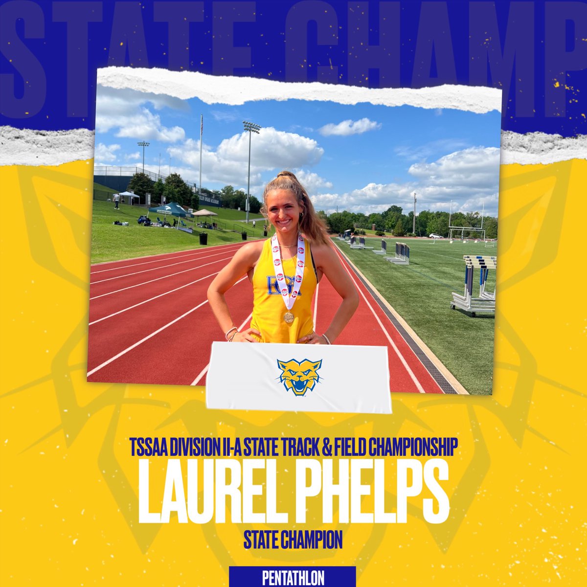 Miller Mabury won the II-A State Championship in the Decathlon (6499 pts). Laurel Phelps won the II-A State Championship in the Pentathlon (3031 pts).

Two first time State Champions. The first ever BGA athletes to win state titles in these events. A banner day for our program!