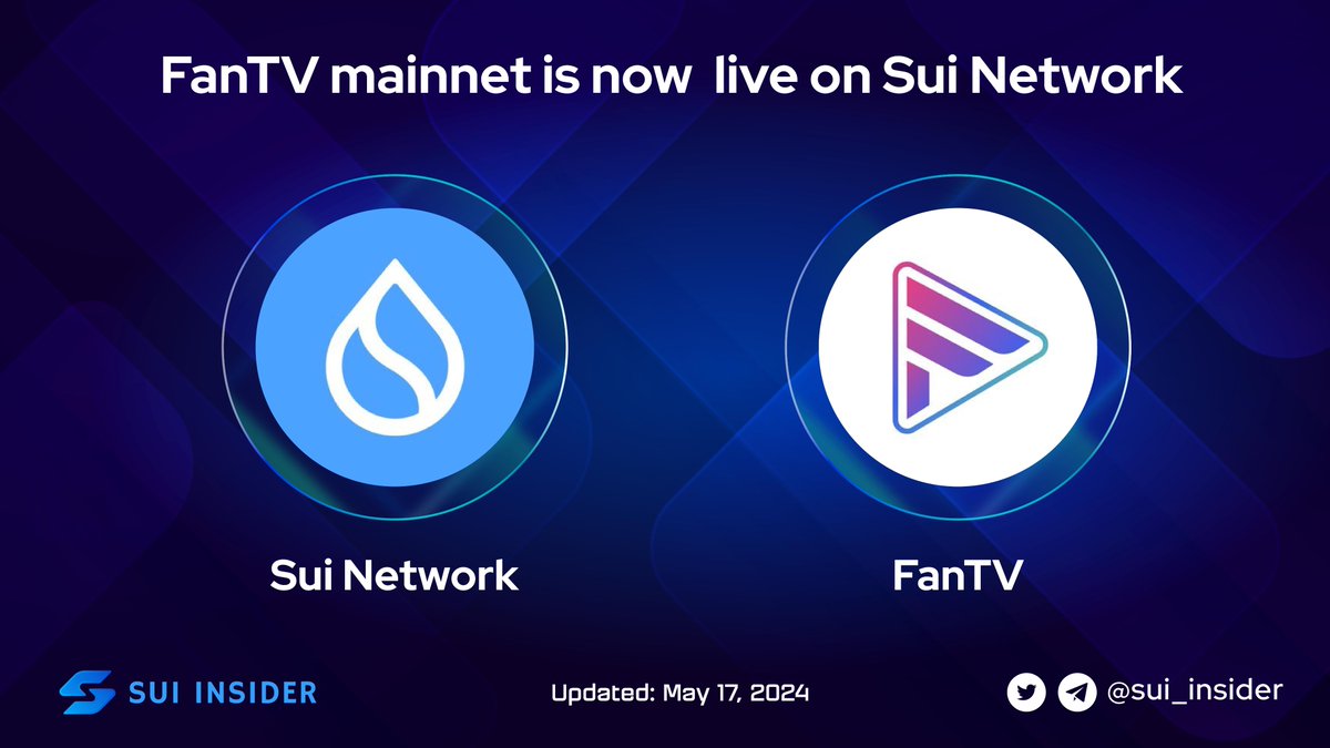 🔥The @FanTV_official mainnet has been launched on @SuiNetwork. Embark on the FanTV journey: 🎨 Creatives can stay true to their art & earn rewards. 👥 Users are encouraged to engage & support the platform Sign up now & start earning 👉fantv.app.link/Socials #SUI $SUI
