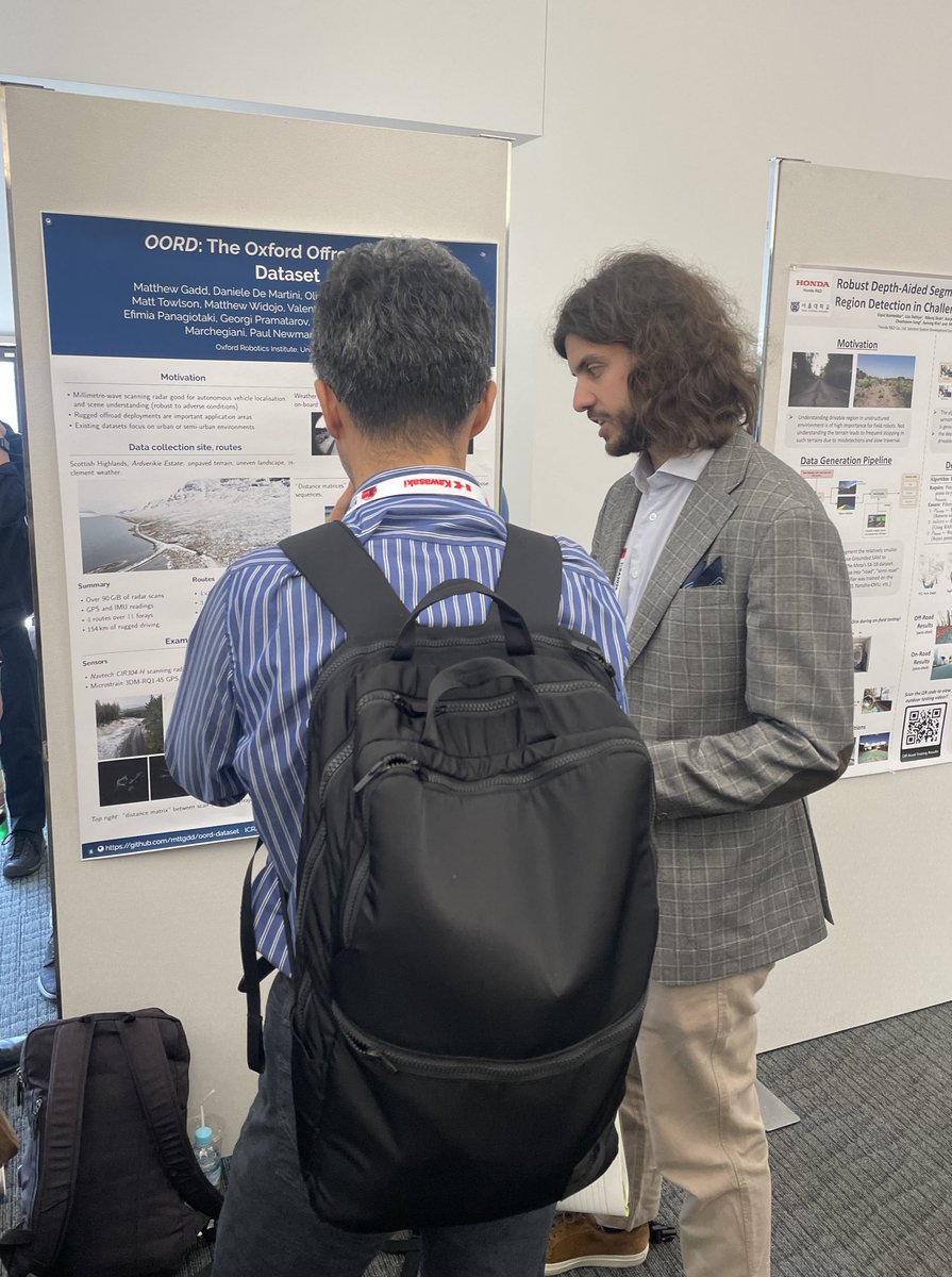 Today, <a href="/d_d_martini/">Daniele De Martini</a> is presenting our OORD paper at the Workshop on Resilient Off-road Autonomy (NT 402). 
We are currently at the poster session talking about our adventures at the Scottish Highlands.
<a href="/MRG_Oxford/">Mobile Robotics Group</a> 

arxiv.org/pdf/2403.02845