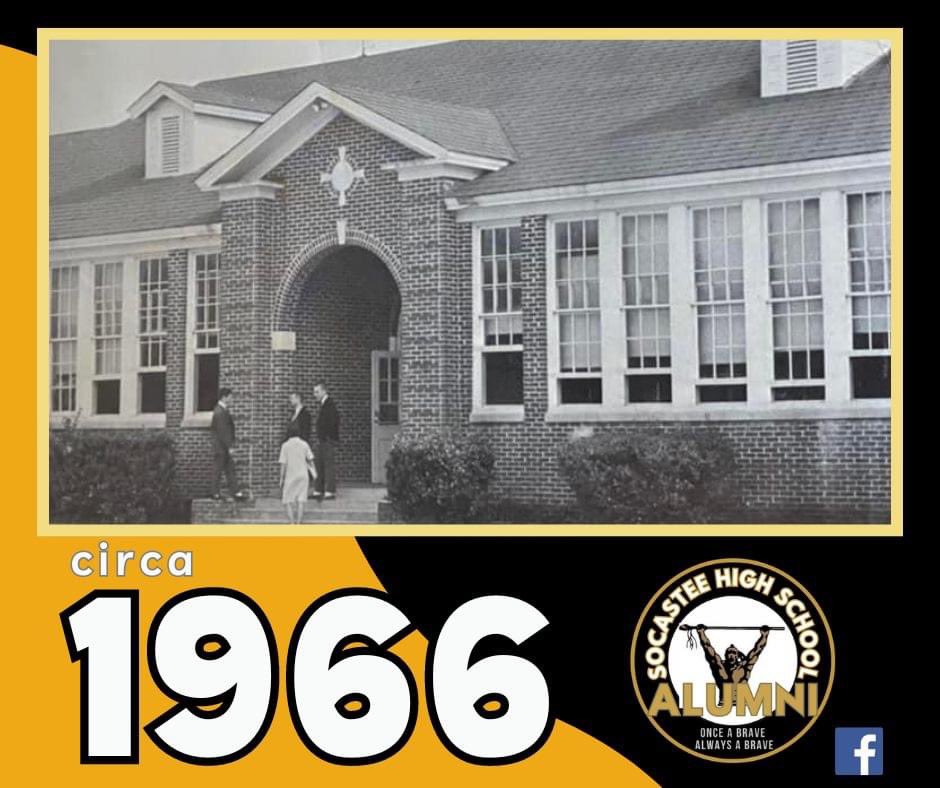 c. 1966 Students socializing outside of Socastee High School