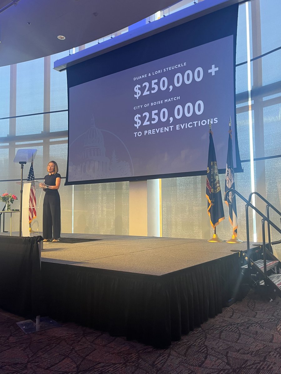 jessetreeidaho's tweet photo. At today's State of the City, the Mayor announced a commitment to match a $250K gift by Duane and Lori Stueckle, to serve Boise tenants with emergency rental assistance. The combined pledge will allow us to support 250 additional families facing housing crises over two years! https://t.co/FGe5dQlmnd
