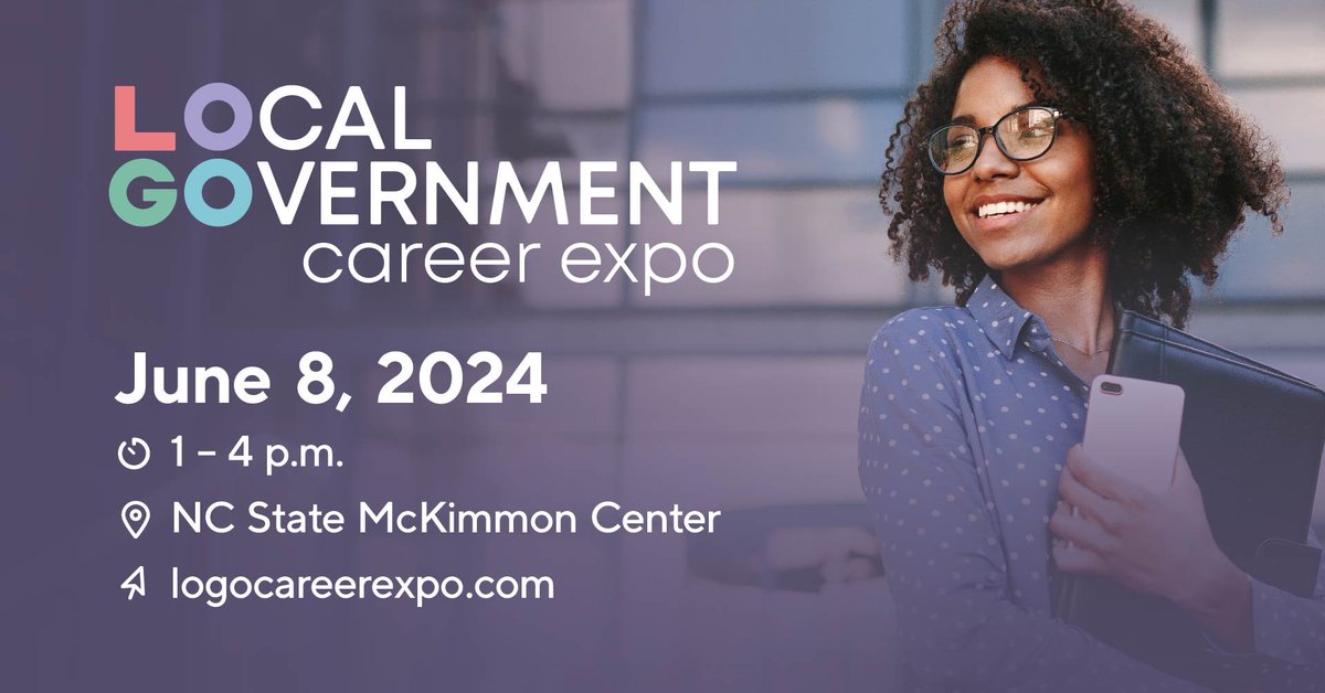 Get that resume ready because the #LocalGovernmentCareerExpo will be in #Wake THIS June! 

Visit with more than 30 town, city & county governments & find the perfect #LocalGov job for you 🫵

📆 6/8
⏱️ 1-4 p.m.
📍 @NCState McKimmon Center

Register ➡️ ow.ly/y45750RyYvF
