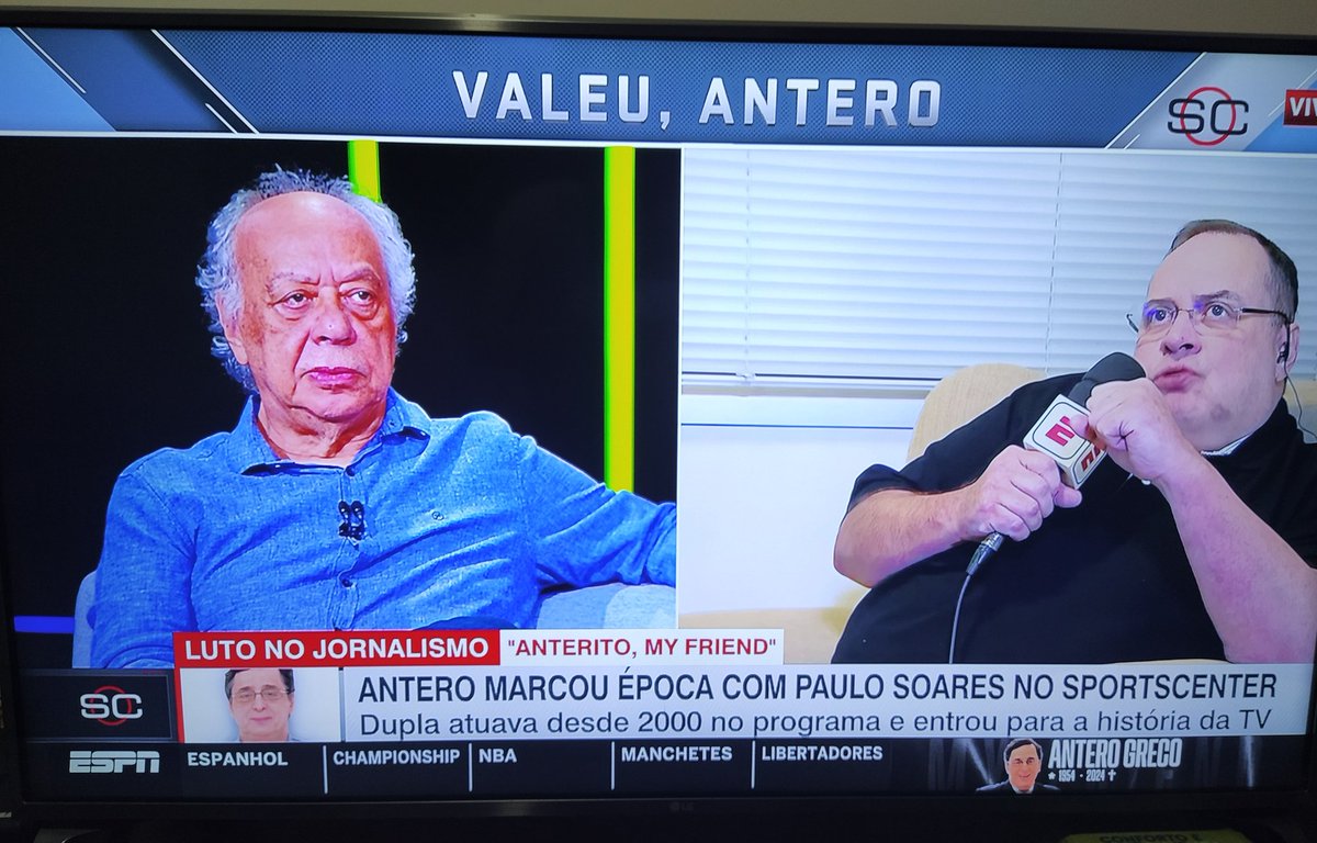 José Trajano e Amigão de volta à ESPN para prestarem as devidas homenagens ao Antero. 🤍 📷: @ESPNBrasil