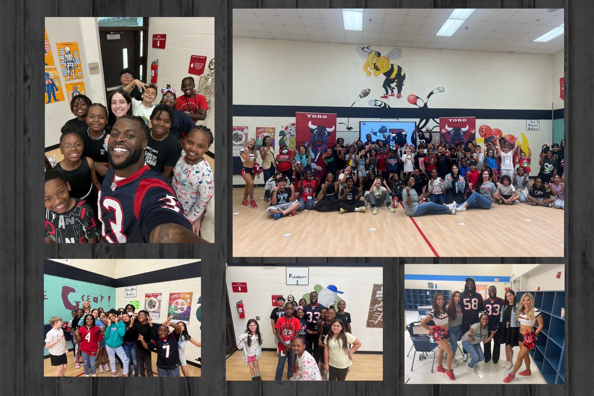 LLYellowjackets's tweet photo. Our 4th graders were excited to have @HoustonTexans visit for Toro’s Math Drills!! @FortBendISD @Justin_Kowrach @idaford09 https://t.co/rb9uDbtLm9