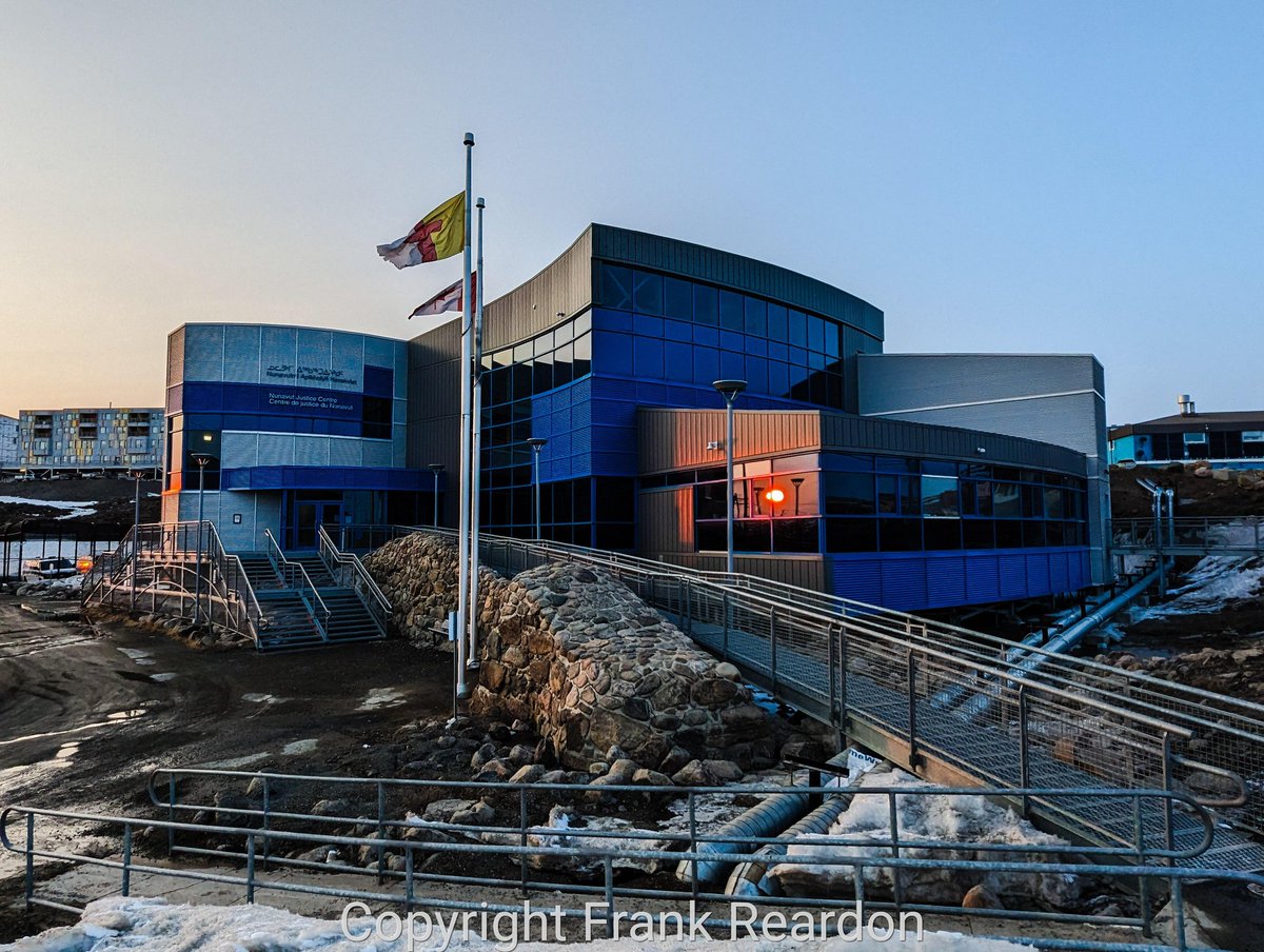 Good night from #Iqaluit #Nunavut at the 'Nunavut Court of Justice Center' watching the #Sunset MAY.16.2024 #ShareYourWeather #IqaluitBuildings #Reflections