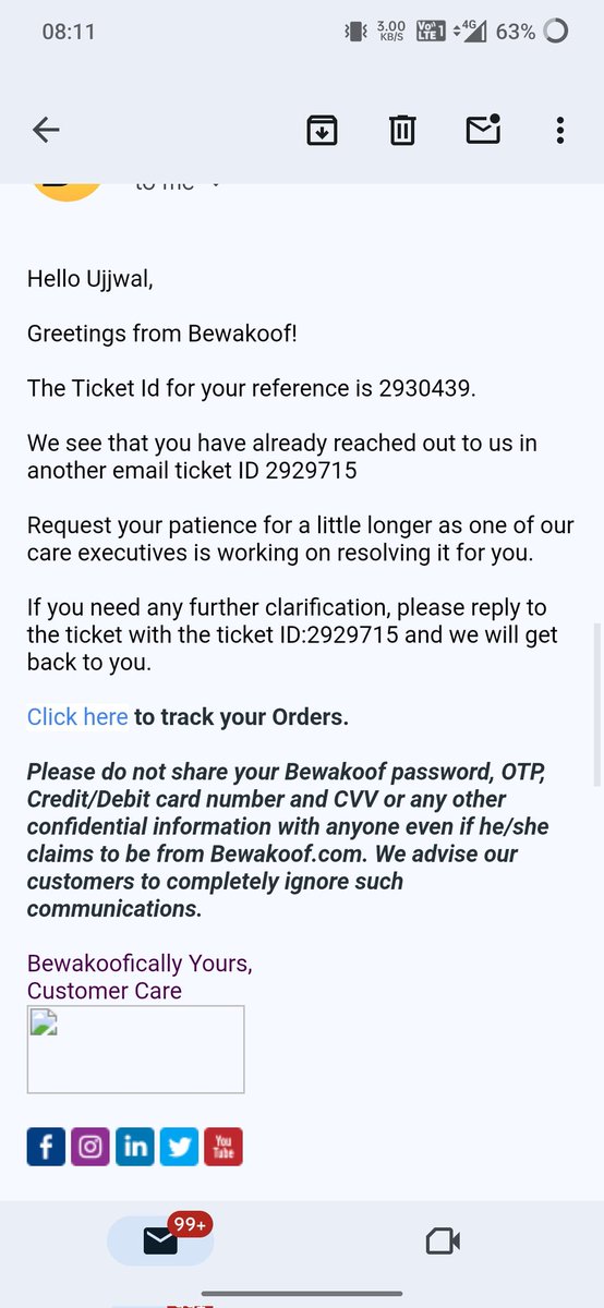 point_the_to's tweet photo. @bewakoof Your service matters to me not your show off status.
I think you guys have to focus on how to reach customers problem ASAP. 
It's been ten days and not a single response. 
What business you guys are doing? https://t.co/uE8a0QjFPq