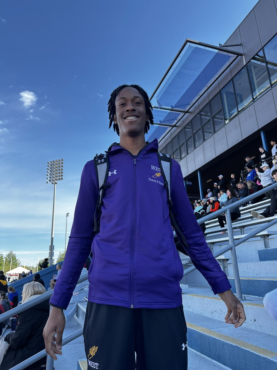 What a meet for @braylon_chism!!! He has worked hard all season and walked away with the 5th place medal in the 300 hurdles!!!! So proud of you bud!!!