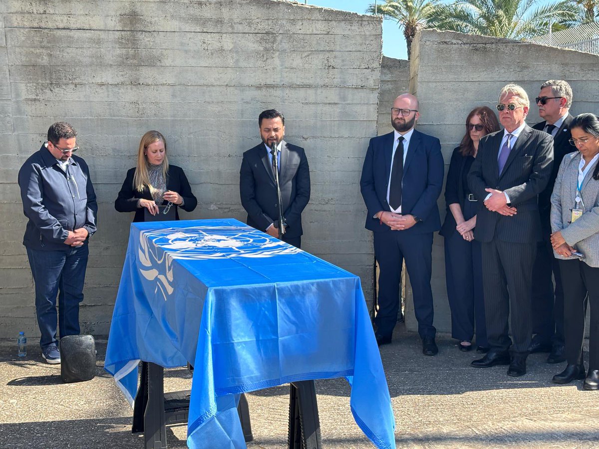 Embassy officials joined by senior officials from @IsraelMFA, @IDF, @UNDSS and other UN organizations paid their last respects to the mortal remains of Col. Waibhav Anil Kale (Retd.), who lost his life in Gaza. The mortal remains are on their final journey to India.