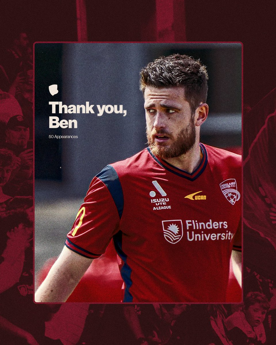 Farewell, Ben ❤️ Adelaide United can announce the departure of defender Ben Warland. Details → bit.ly/4ajresE