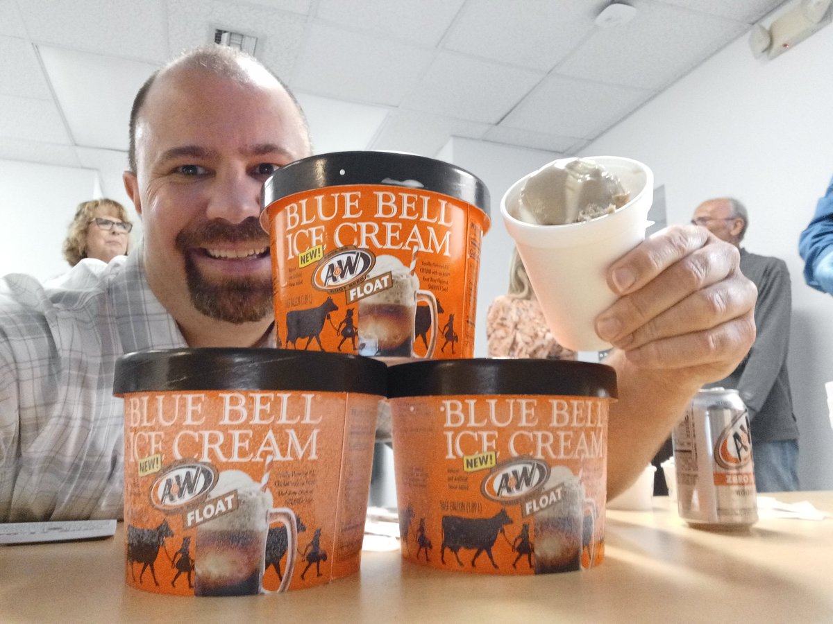 Blue Bell Ice Cream has a new flavor - A&W Float 
- Day 136 - the 11th year - 3788 days in a row of food selfies - A&W Float Blue Bell Ice Cream- #day136 #day3788 - #bluebellicecream #aandw #rootbeerfloat #icecream