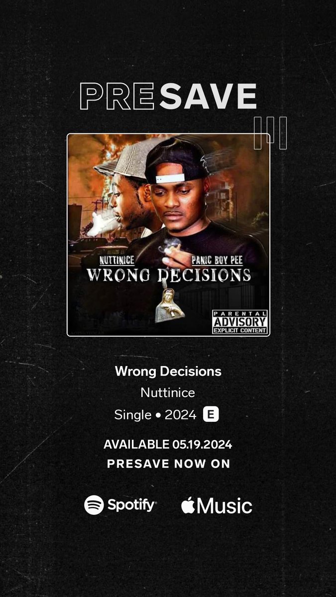 RealNuttinice's tweet photo. Nuttinice - Wrong Decisions https://t.co/hlcBRQwCh5 https://t.co/RU7T0V0xGb