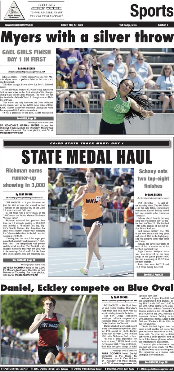 Chris Johnson (@chrisjohnson_17) on Twitter photo Check out Friday's Sports Section. Complete state track coverage from <a href="/DanaBecker/">Dana Becker</a> and @BrittKudla Check out Friday's Sports Section. Complete state track coverage from <a href="/DanaBecker/">Dana Becker</a> and @BrittKudla