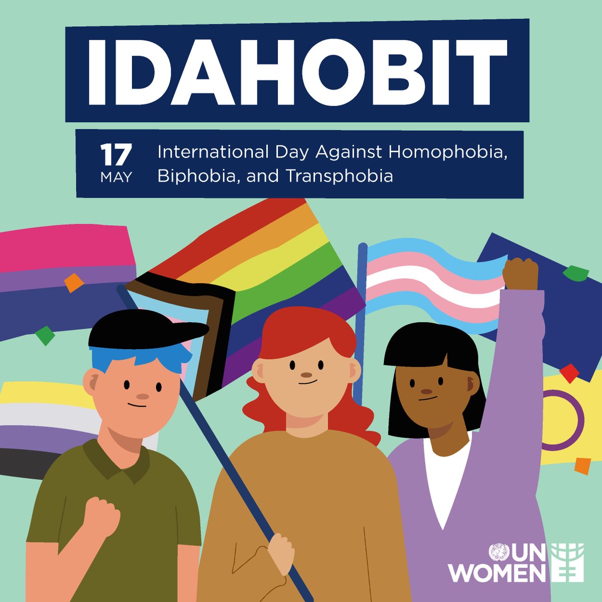 All human beings are born free and equal in dignity \u0026 rights. 🏳️\u200d🌈🏳️\u200d⚧️  Today is International Day Against Homophobia, Biphobia, \u0026 Transphobia.  Join us to raise awareness about the discrimination and violence, image size:1200x1200