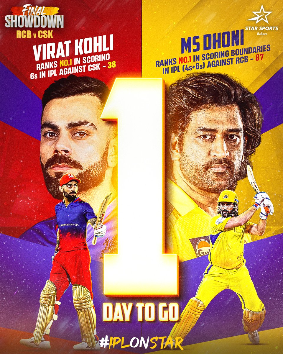 STAR SPORTS POSTER FOR CSK vs RCB BATTLE. 🔥 - The biggest clash of IPL 2024...!!!