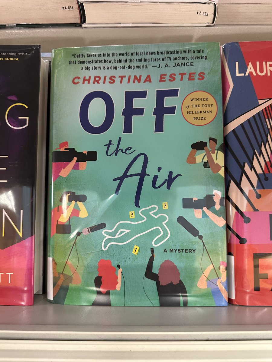 #Library sighting! #OffTheAirBook spotted on new fiction shelf at Dow Library in Midland, MI. 😍 even better, my book is next to #MissingWhiteWoman (left) by the amazing @kellyekell ! ❤️