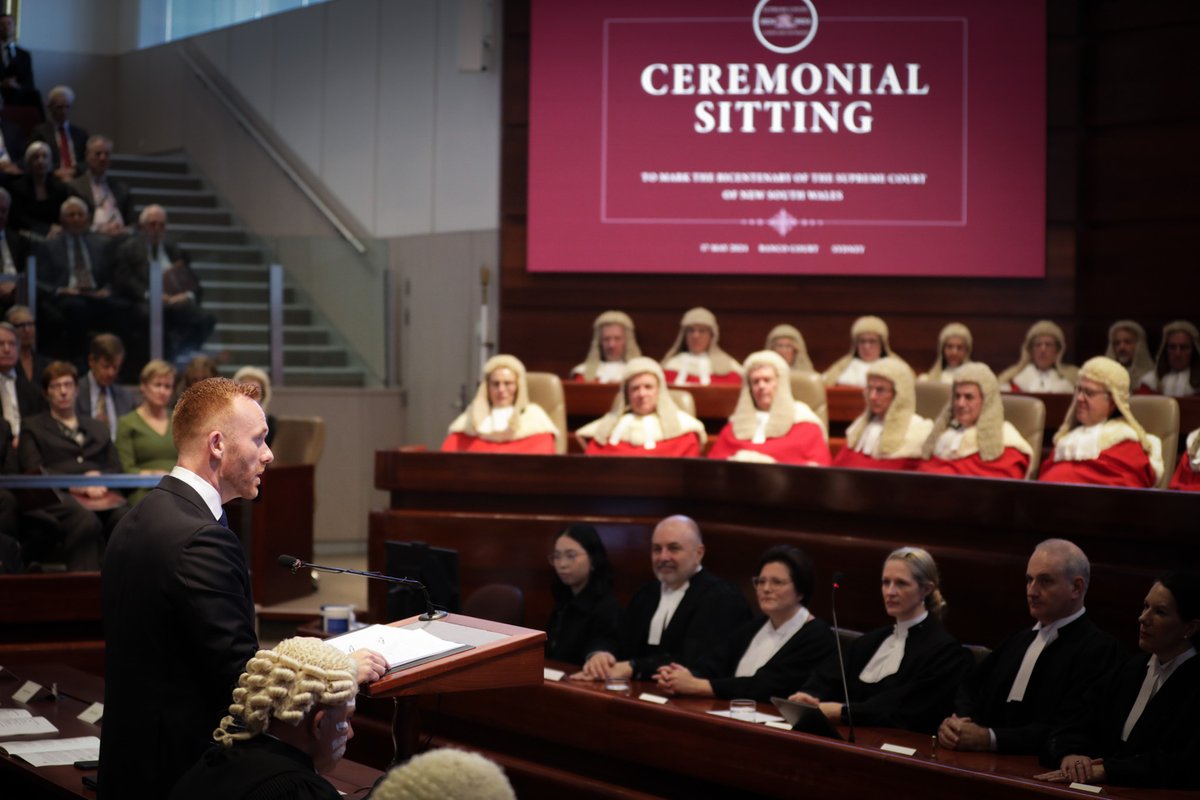 Mr Brett McGrath, President of the @LawSocietyNSW, at the Ceremonial Sitting to mark the bicentenary of the NSW Supreme Court.