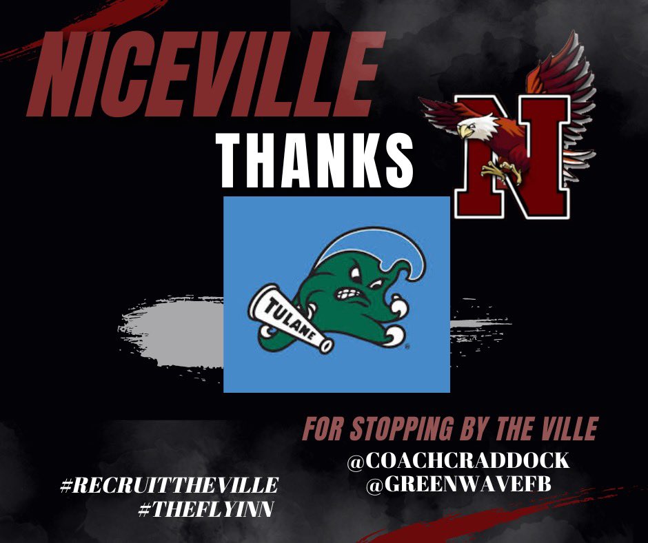 Thanks @CoachCraddock from @GreenWaveFB for stopping by the Ville to check out our players!