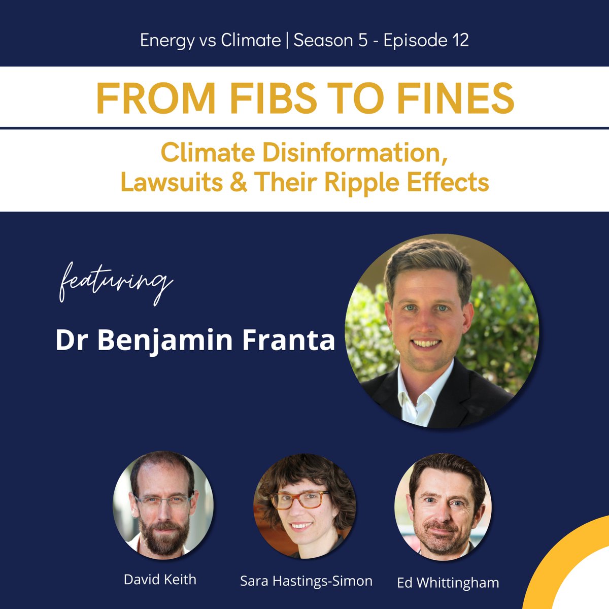 New EvC Live Show-Climate Disinformation, Lawsuits & Their Ripple Effects - May 21st With special guest @BenFranta, Senior Research Fellow in Climate Litigation at the @TheOxfordSLP & @TheSmithSchool Register at energyvsclimate.com/from-fibs-to-f… #climate #law