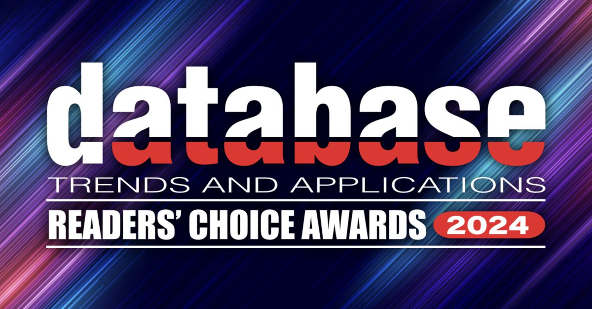 If you ❤️ #Couchbase then vote for us in the 2024 @dbtrends Readers' Choice Awards for the following categories! -Best Cloud #Database -Best Database Overall -Best IoT Solution -Best #NoSQL Database -Best Vector Database 🗳️ voting ends June 3: bit.ly/3d943GX