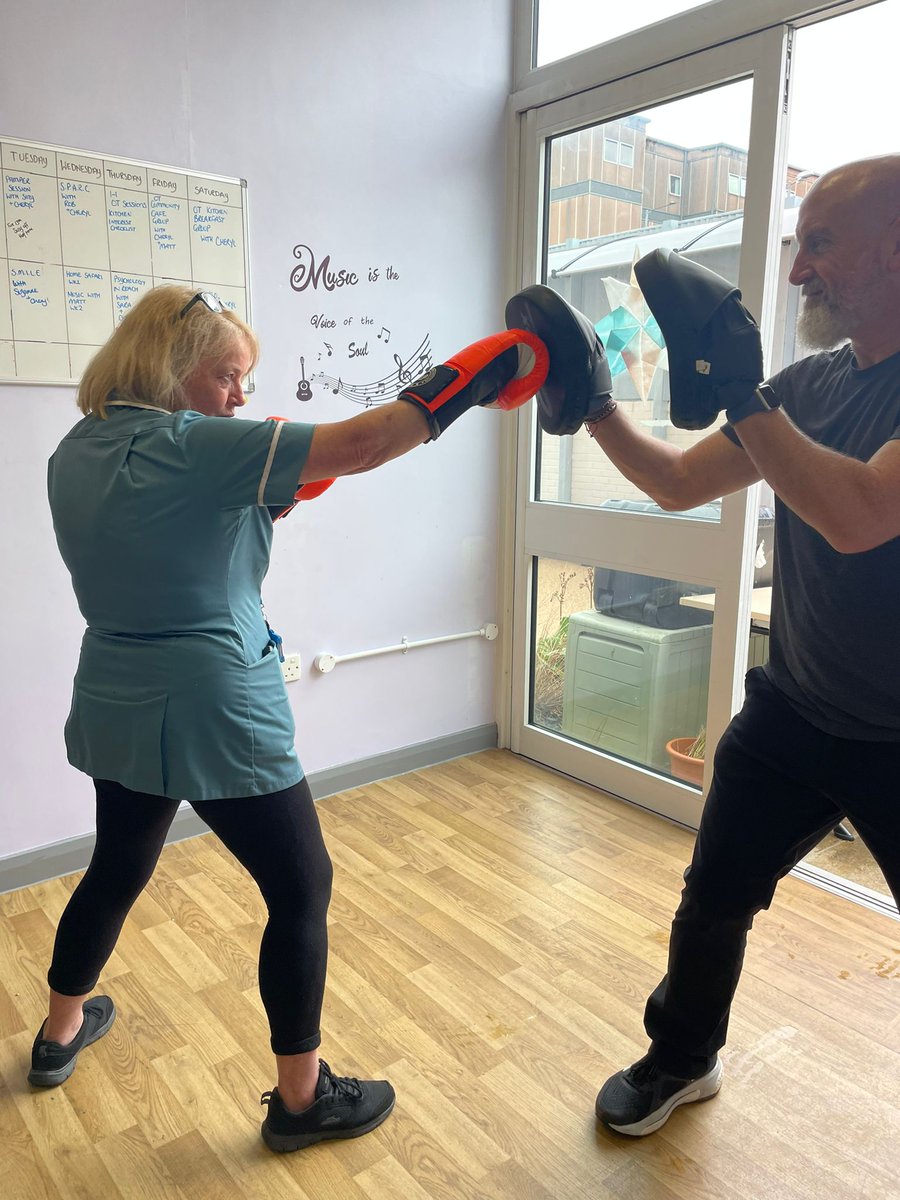Continuing with #move for mental health awareness, the ladies on Norbury and Arden ward Stepping Hill have enjoyed a boxing session with Steve