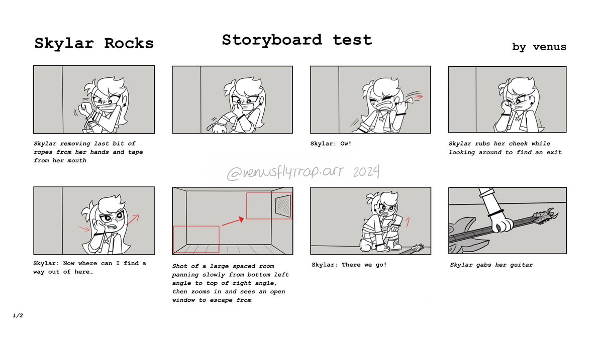 vee_flytrap's tweet image. Skylar Rocks Storyboards I did for @SkylarRocksOff so happy to be working with them 🎸✨#IndieAnimationDay