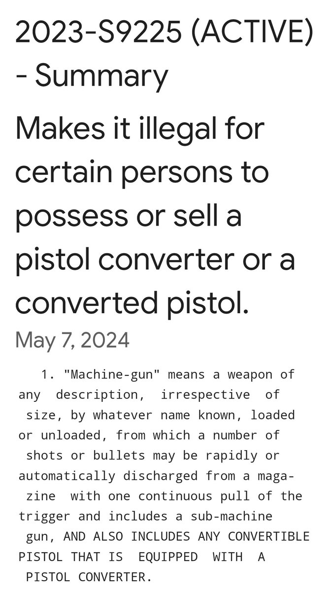 🚨NYS Senate Bill🚨 #S9225 Albany Radical, Communist Democrats are going after ALL SEMIAUTOMATICS. This is based on the premise that every single Semi can be Rigged to be a Machine Gun. This is based on One Illegal Glock👈 Illegal 👈 @elonmusk @IvanRaiklin @TomFitton