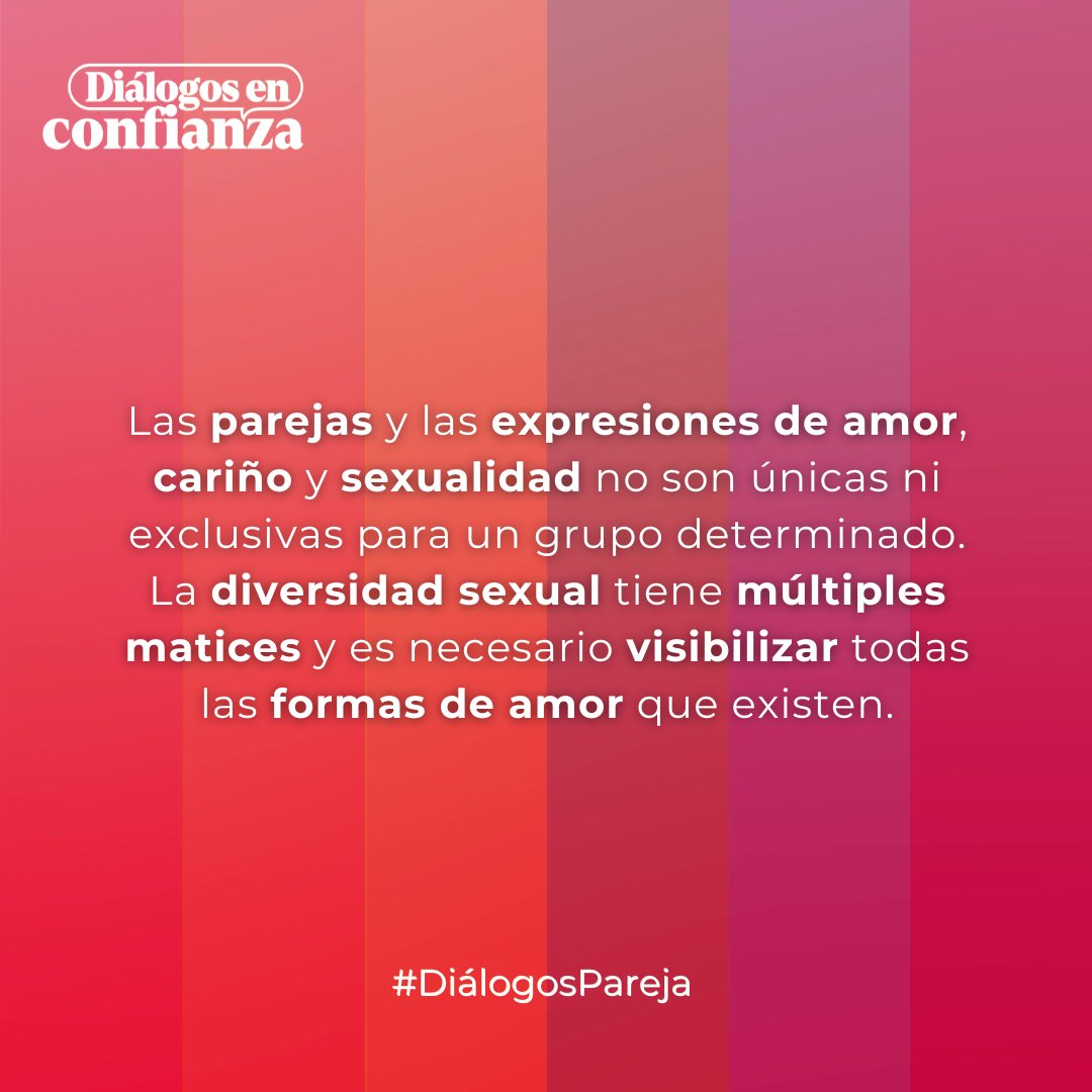 🌈Dicen que #AmorEsAmor, que no discrimina raza ni sexo, pero ¿qué tanto influyen en una relación la #OrientaciónSexual, #identidad, #ExpresiónDeGénero o la #diversidad corporal?

Mañana en #DiálogosPareja conversemos sobre este tema con Natalia Jiménez y @eduvalenzuelav.