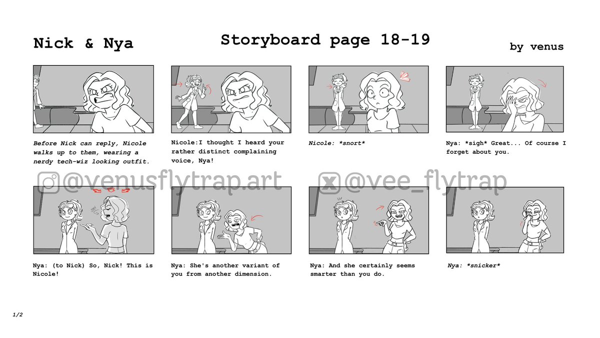 vee_flytrap's tweet image. #IndieAnimationDay !! Some other storyboards I did for @NickNyaCartoon / @PopejoyWriter ✨had a blast making these two fight lol