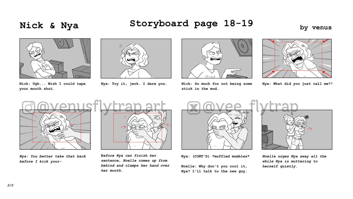 vee_flytrap's tweet image. #IndieAnimationDay !! Some other storyboards I did for @NickNyaCartoon / @PopejoyWriter ✨had a blast making these two fight lol