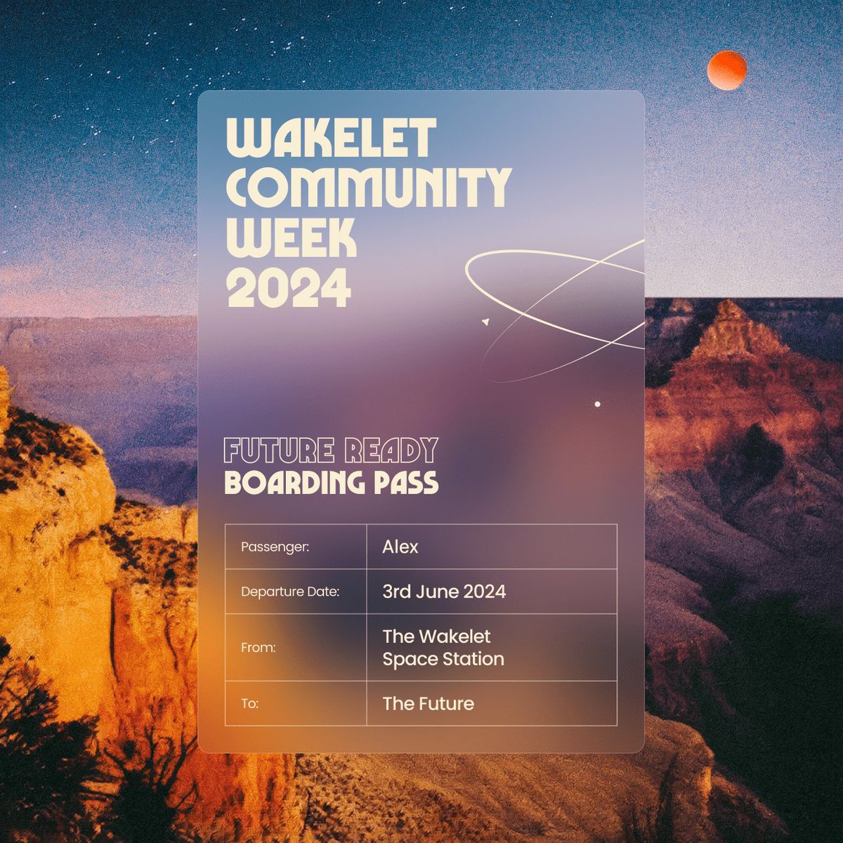 I have my boarding pass for @wakelet Community Week! Get yours at community.wakelet.com/cw24