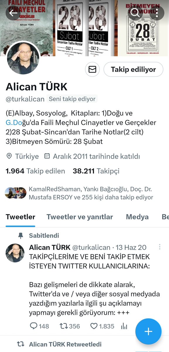 Yılmadı, üşenmedi, toplumu bilinçlendirdi, orduya sadakat şerefimizdir in en güzel örneğini emekli olsa da verdi. Çabasına tüm Türkiye şahit oldu.
Ve nihayet 28 şubat kumpası mağduru tüm komutanlarımız serbest. Vural Avar komutanımı da rahmetle anıyorum.
Alican komutanıma da 🙏