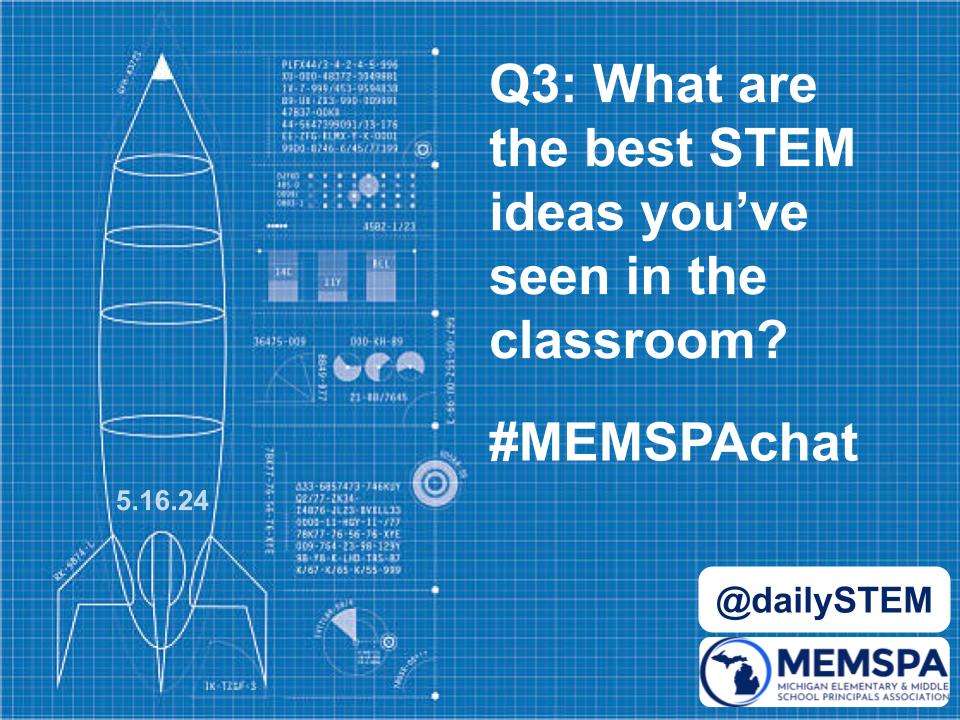 dailystem's tweet image. Q3: What are the best #STEM ideas you've seen in the classroom?

#MEMSPAchat