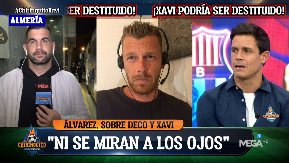 😱 'XAVI y DECO NI se MIRAN a los OJOS, la RELACIÓN está ROTA'. @10JoseAlvarez insiste. ¡Veeeente a MEGA! #ChiringuitoXavi
