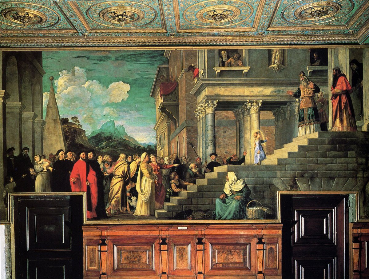 Entry of Mary into the temple, 1538 #tizianovecelli #highrenaissance wikiart.org/en/titian/entr…