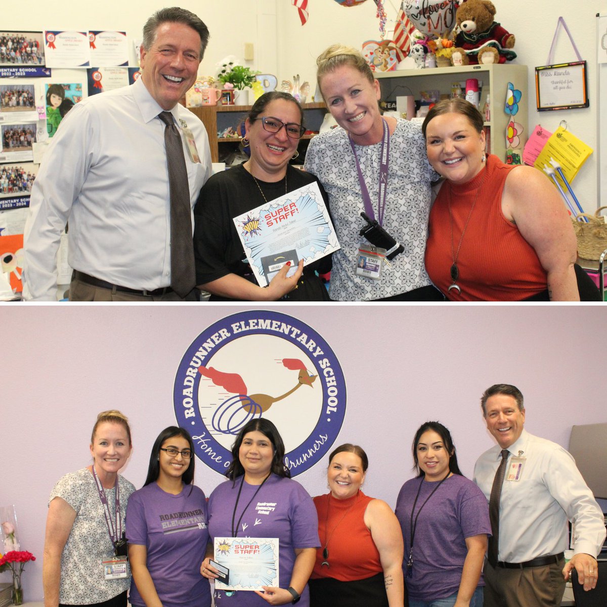 It was a special morning earlier today as we celebrated the May 2024 SUPER Staff from Cactus Wren, Manzanita, Palo Verde and Roadrunner! Each of the employees received a certificate and a gift card for Amazon. The #WESDFamily is thankful for all that they do!