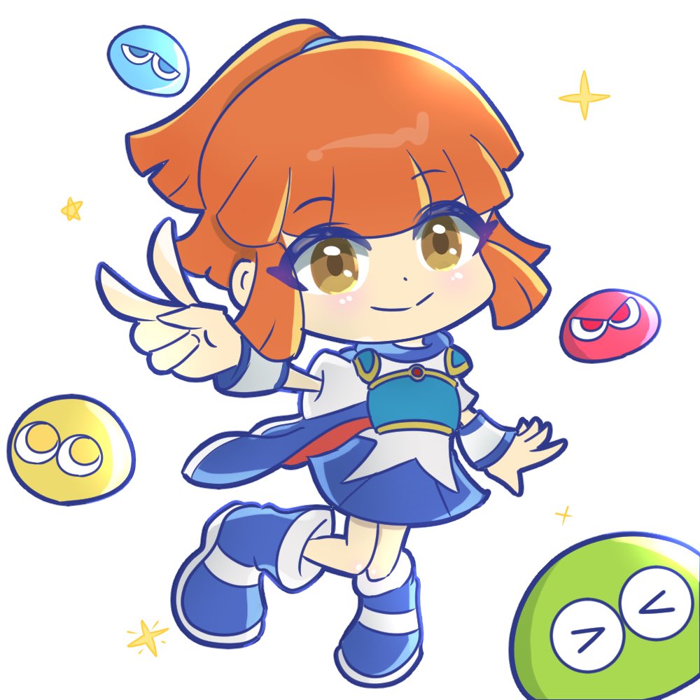 arle nadja 1girl solo looking at viewer smile short hair simple background skirt  illustration images