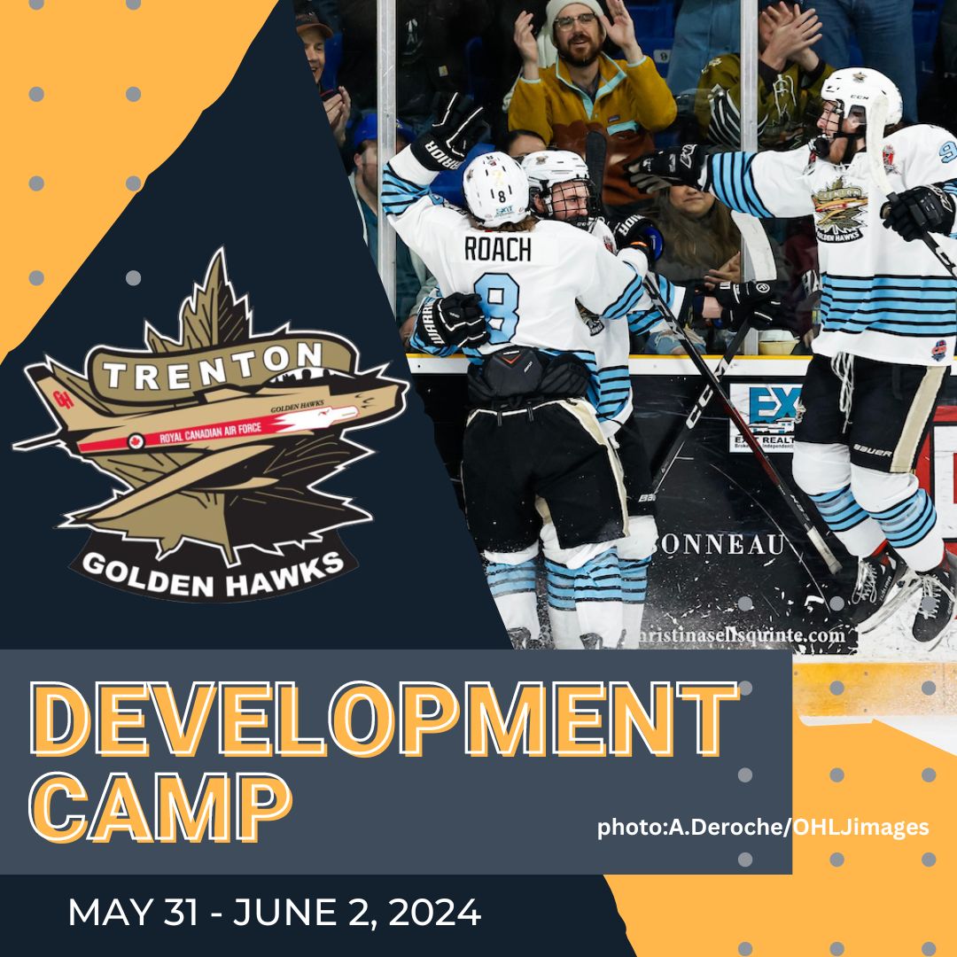 🫵 YOU CAN BE A TRENTON GOLDEN HAWK👊 Our Camp is just around the corner & you don't want to miss out on this opportunity! We only have 5 spots left (2 D & 3 F) for our Spring Development Camp - May 31 - June 2! Register NOW - trentongoldenhawks.ojhl.ca/development-ca…