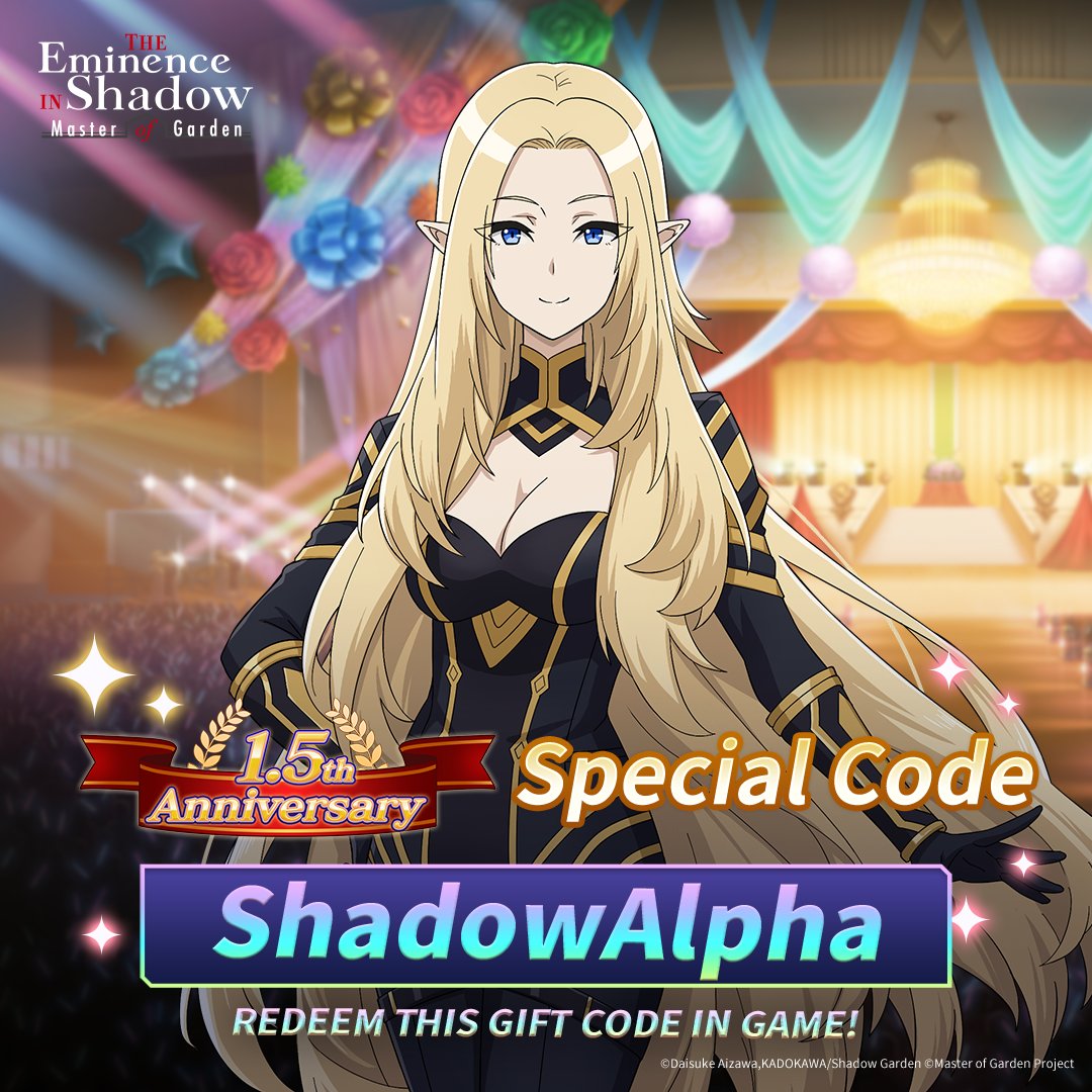 Let's kick off our 1.5-Year Anniversary with a bang!

🎉Code: ShadowAlpha

crunchyroll.com/games/eminence…