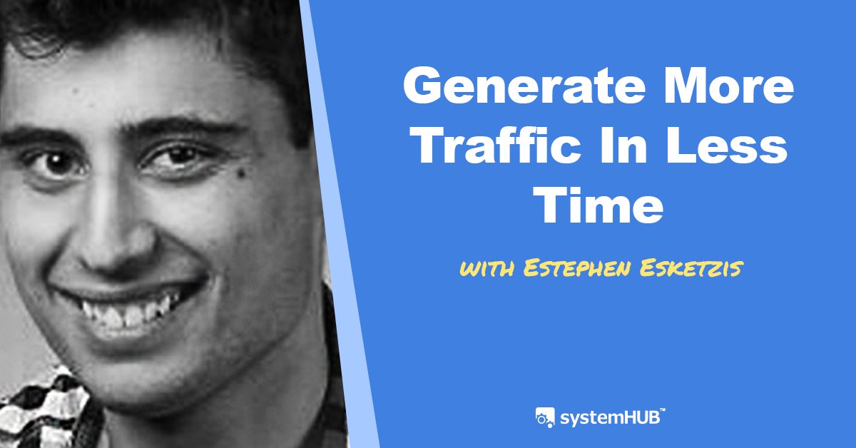 Looking to drive traffic on your content media site? 🚦📈 Tune in to our podcast featuring Estephen's system for increasing organic visitors:
systemhub.com/pe86-the-traff… 

#ContentMarketing #TrafficGeneration #OrganicVisitors